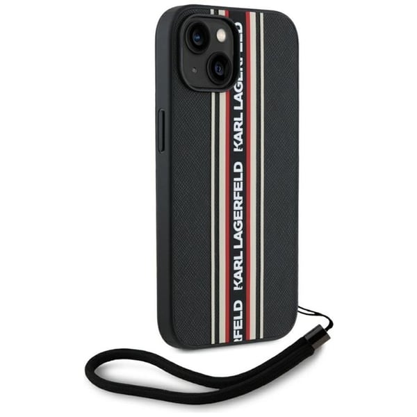 Karl Lagerfeld Mobilskal till iPhone 15 Athleisure Stripes Cord - Röd