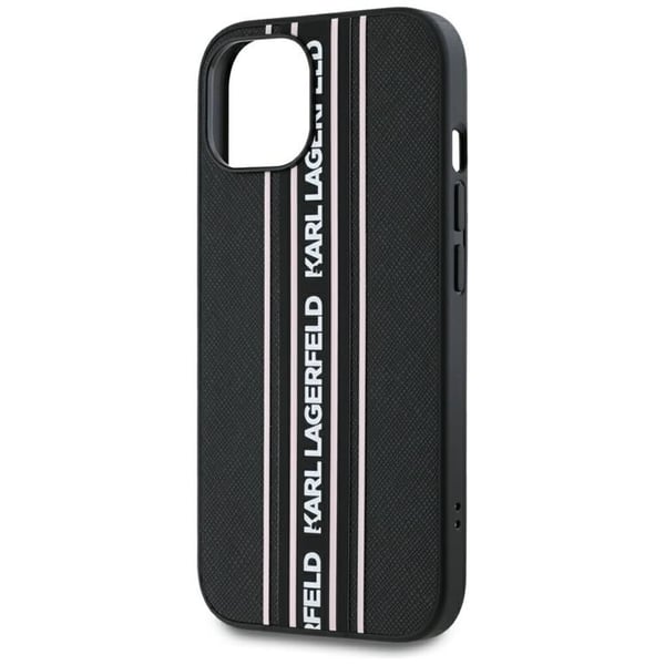 Karl Lagerfeld Telefontaske til iPhone 15 Athleisure Stripes Cord - Pink