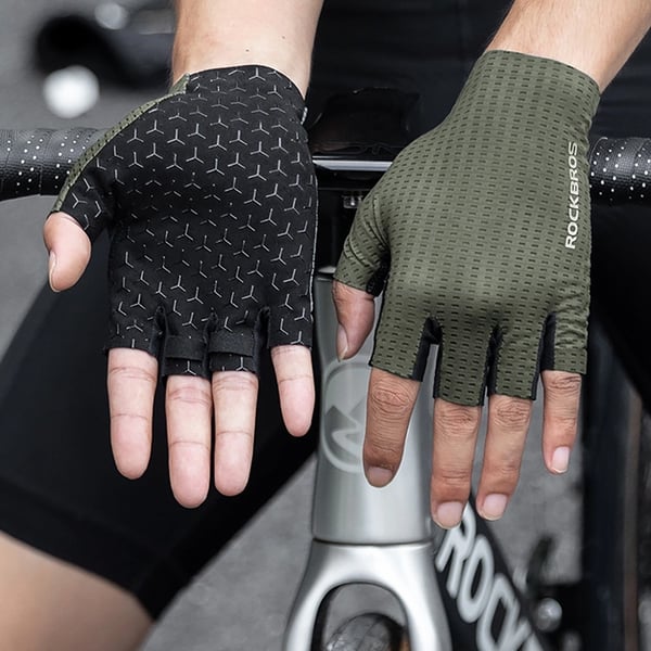 Rockbros Åndbare Korte Finger Cykelhandsker Størrelse: XXL - Grå