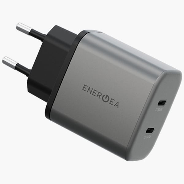 Energea Väggladdare 2xUSB-C 45W - Grå