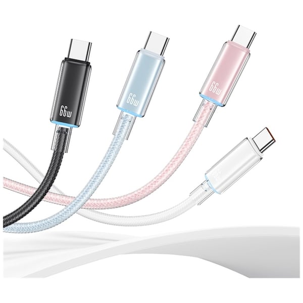 Usams USB-A–USB-C-kaapeli 1,2 m Cloud – Pinkki