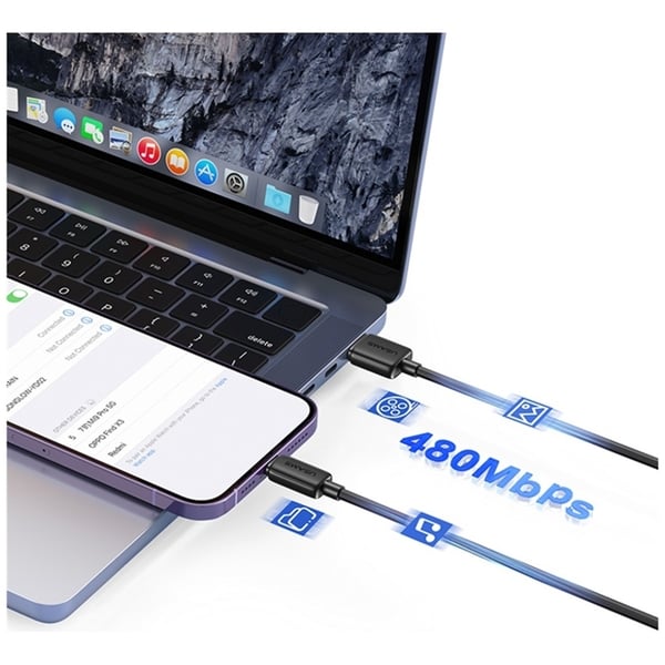 Usams USB-A Till Lightning Kabel 1m KY Series - Vit