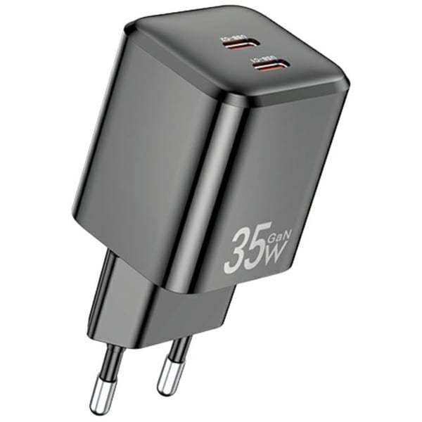 Awei Pikalaturi 35W 2xUSB-C PD GaN - Musta