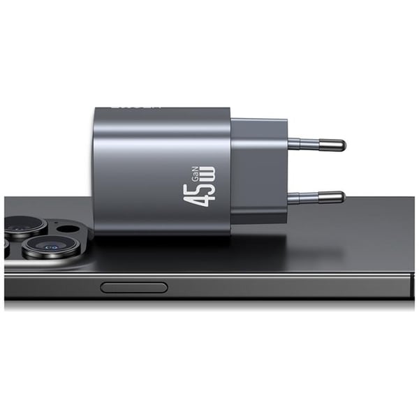 USAMS hurtigoplader 45W 2xUSB-C GaN - plettet