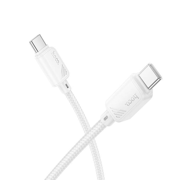 HOCO USB-C - USB-C -kaapeli 3A 60W X113 1 m - Valkoinen