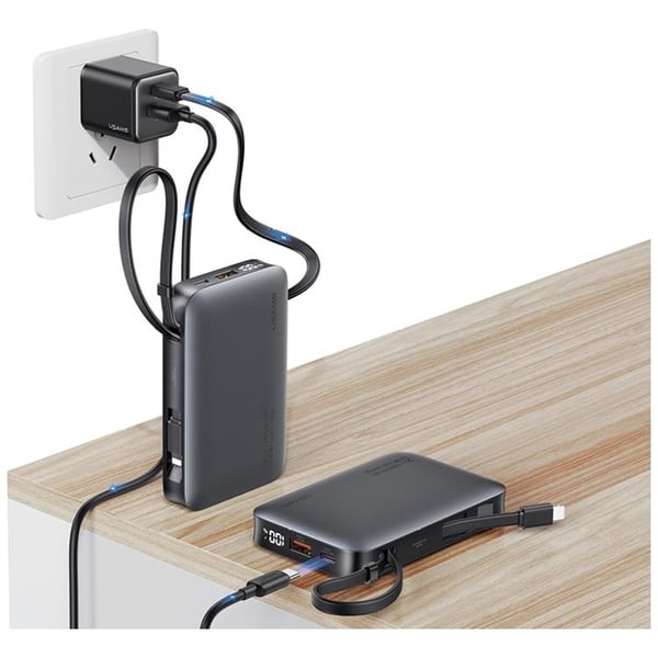 USAMS Powerbank 10000mAh 20W USB-C/Lightning-kaapeli
