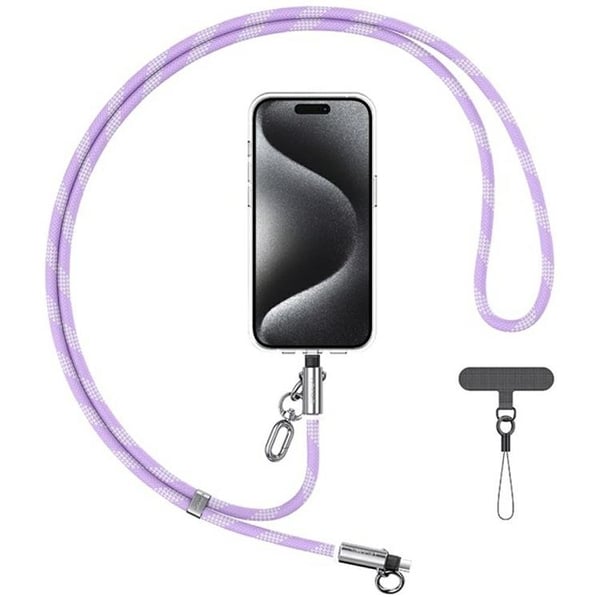 USAMS USB-C Till Lightning Kabel 1.2m Lanyard - Lila