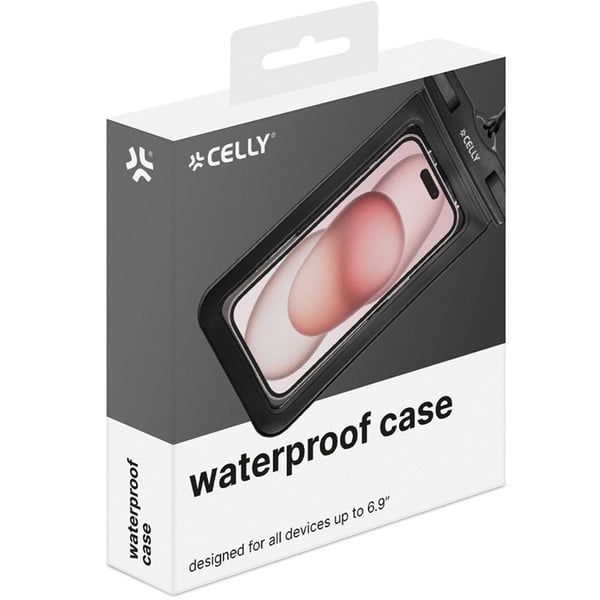 Celly Splashbag Vattentät Mobilfodral IP68 max 6.9" - Svart