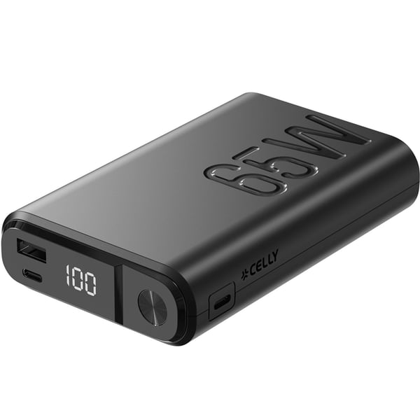 Celly PowerBank 20000 mAh 65W PD - Sort