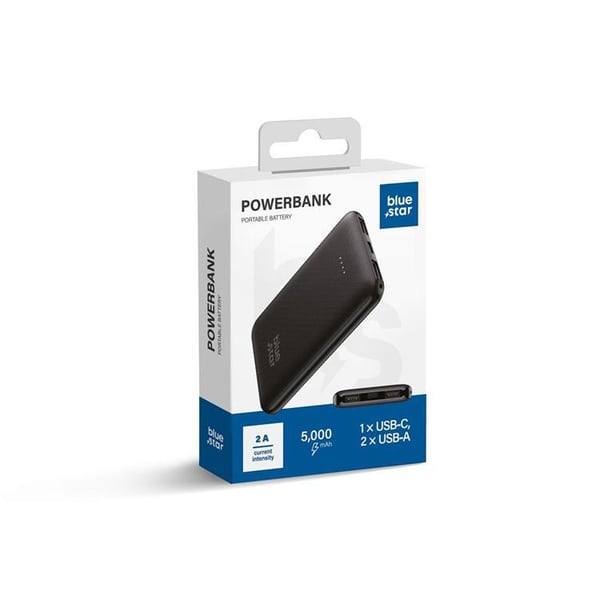 Blue Star Powerbank 5000 mAh 2A W0539 - Sort