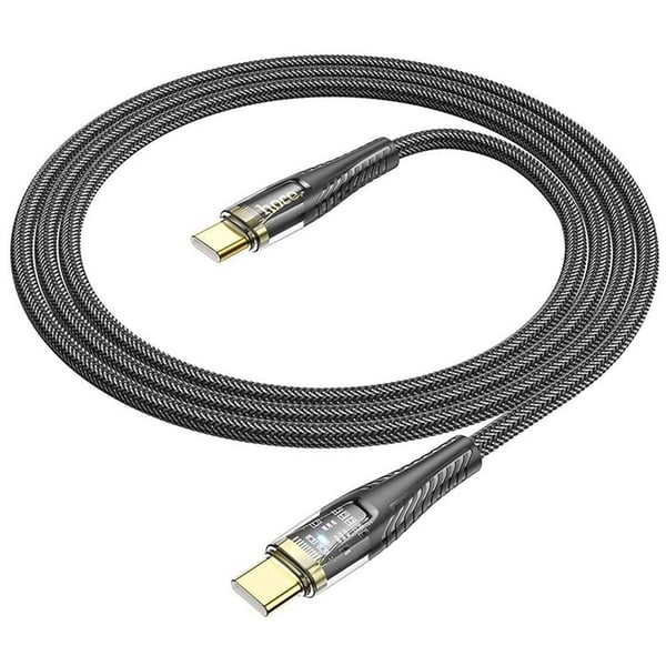 Hoco USB-C - USB-C 60W 3A Kabel 1.2m U121 - Svart