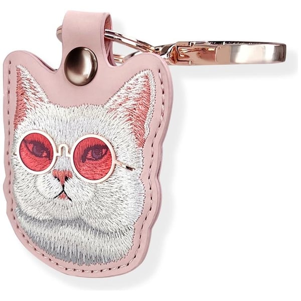 Nimmy AirTag Skal Glasses Cool Cat - Rosa