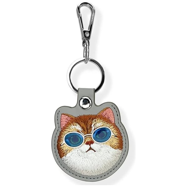 Nimmy AirTag Skal Glasses Cool Cat - Grå