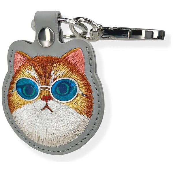 Nimmy AirTag Skal Glasses Cool Cat - Grå
