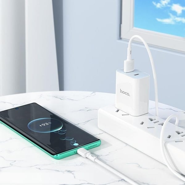 Hoco USB-A - USB-C 63A Kabel 1m X83 - Vit