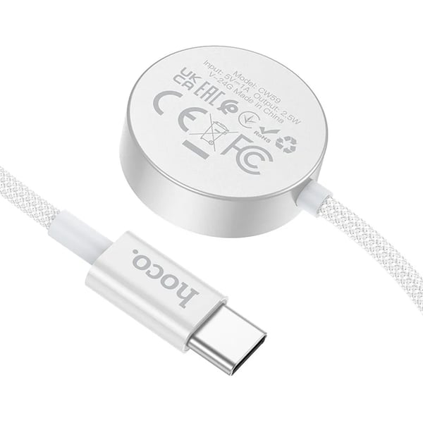 Hoco Smartwatch UAB-C Kabel 2.5W - Vit