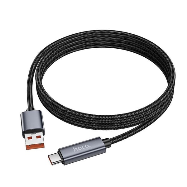 HOCO USB-A til USB-C Kabel 5A 1m med Skærm X112 - Sort
