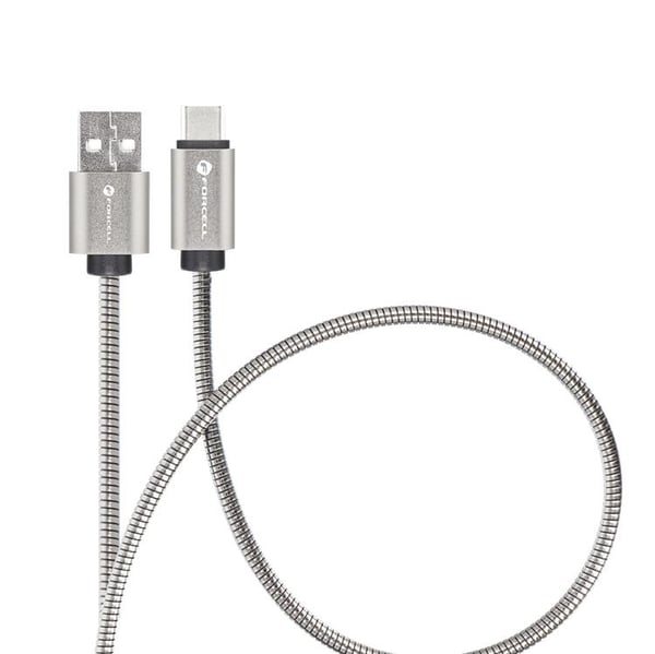 FORCELL USB-A - USB-C 66W Kabel 2m C234 QC4.0A 3A - Sølv