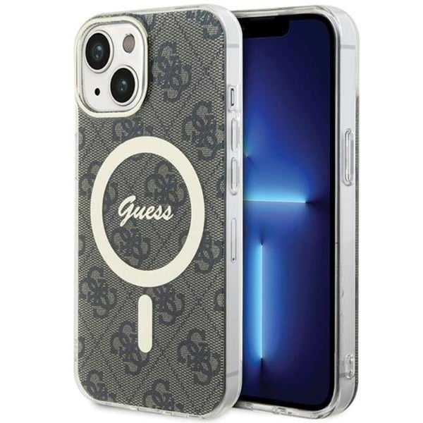 Guess Matkapuhelimen kuori iPhone 15 Plus/14 Plus MagSafe IML 4G - Ruskea