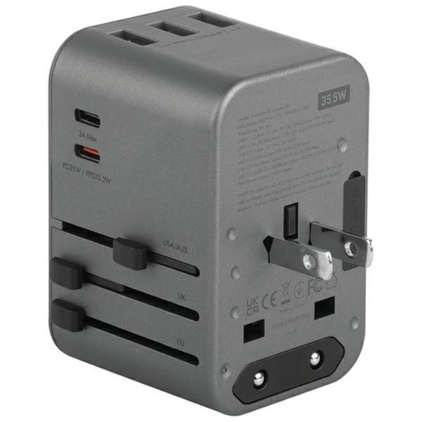 Energea Reseladdare 35.5W 2xUSB-C 3xUSB-A PD-PPS-QC 3.0