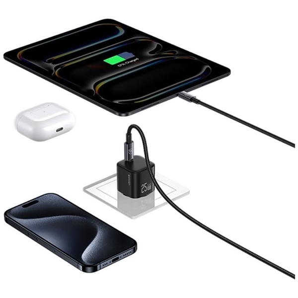 USAMS Snabbladdare 25W USB-C GaN Mini JC CC289 - Svart