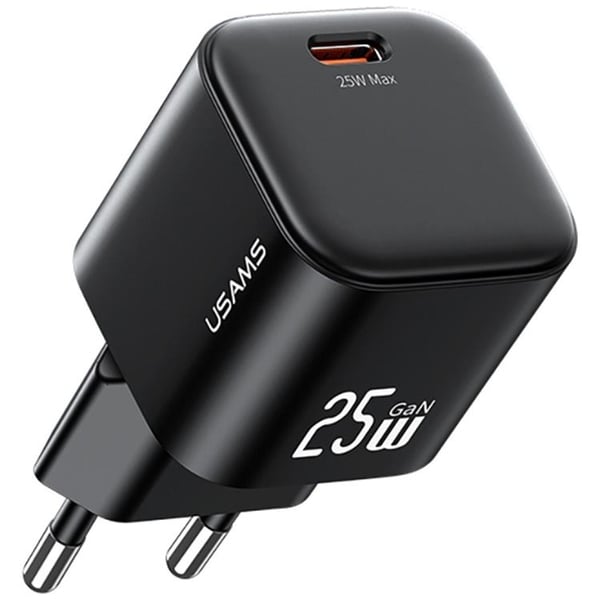 USAMS Snabbladdare 25W USB-C GaN Mini JC CC289 - Svart