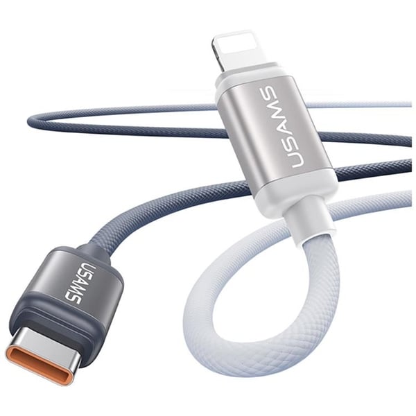 USAMS USB-C till Lightning Kabel PD 30W 1.2m Bicolor SJ757 - Svart/Vit