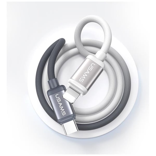 USAMS USB-C till Lightning Kabel PD 30W 1.2m Bicolor SJ757 - Svart/Vit