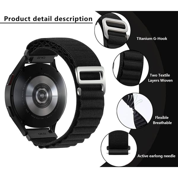 Kalebol Galaxy Watch 6/6 Classic Armband Nylon - Vit/Röd