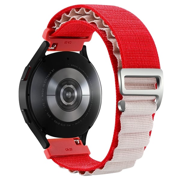 Kalebol Galaxy Watch 6/6 Classic Armband Nylon - Vit/Röd