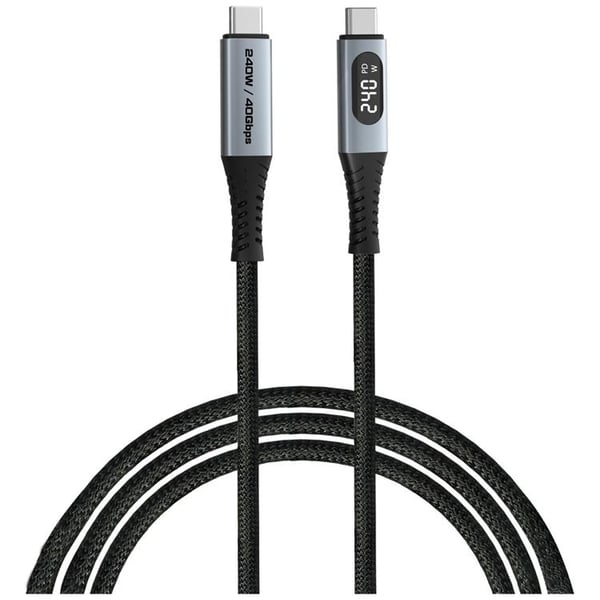 Verbatim USB-C–USB-C 240W -kaapeli 120cm 40Gb/s näytöllä