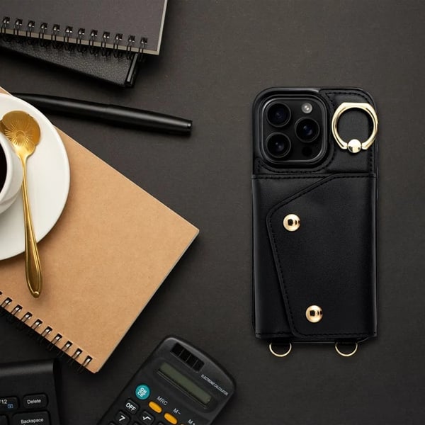 Mobilskal till iPhone 13 Wonder Korthållare - Svart