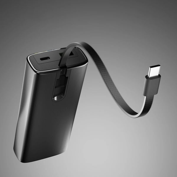 SBS Powerbank 10000mAh 20W PD Och USB-C Kabel med LCD - Grå