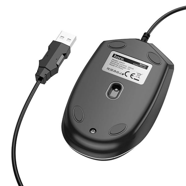 Hoco Kablet Mus USB-A 2400 Dpi GM37 - Sort