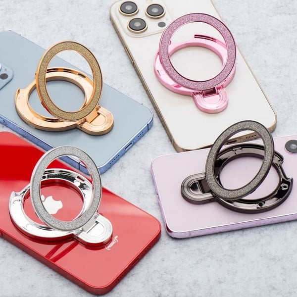 Mobiltelefonstativ CIRCLE GLITTER Stick-on - Guld