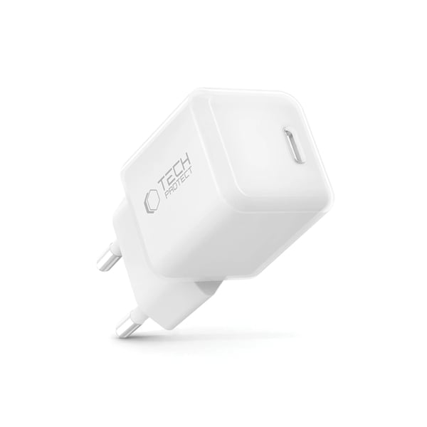 Tech-Protect Väggladdare USB-C 25W - Vit