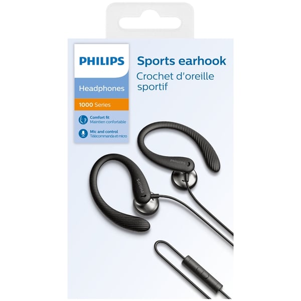 PHILIPS In-Ear-Hörlurar Sport IPX2 Kabel - Svart