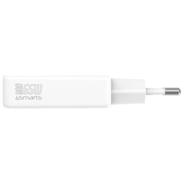 4smarts Hurtigoplader 65W 2xUSB-C PDPlug Slim Dual - Hvid