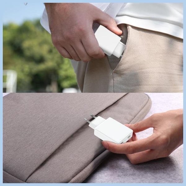 4smarts Hurtigoplader 65W 2xUSB-C PDPlug Slim Dual - Hvid