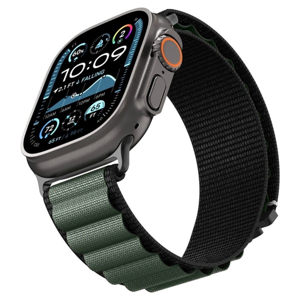 Spigen Apple Watch (44/45/46/49mm) Armbånd WBF1 - Sort/Grøn
