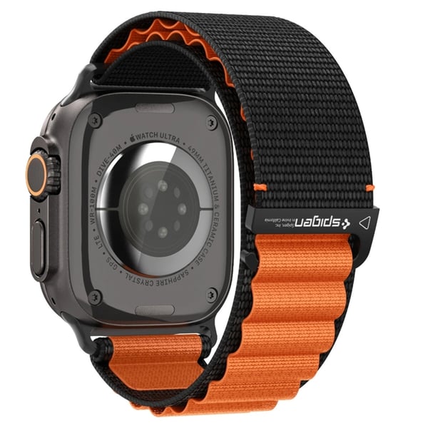Spigen Apple Watch (44/45/46/49mm) Armbånd WBF1 - Sort/Orange