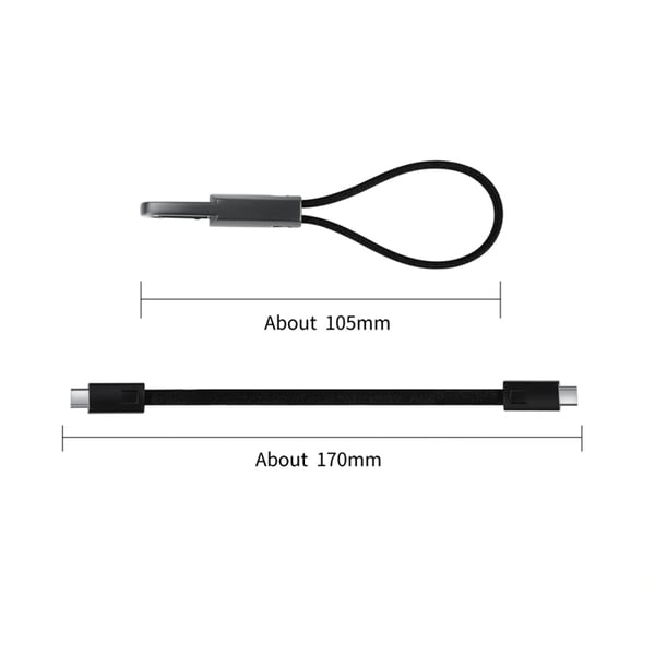 Tech-Protect USB-C–USB-C-kaapelinen avaimenperä 60W - Iron Gray