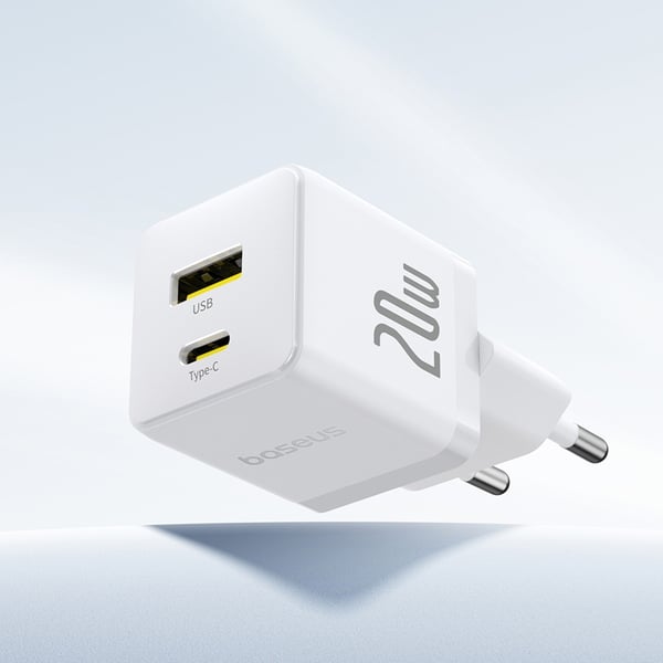 Baseus Pikalaturi USB-C - USB-A 20W Palm - Valkoinen