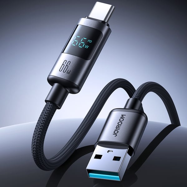 Joyroom USB-A - USB-C kabel 66W 1.2m med Display - Svart