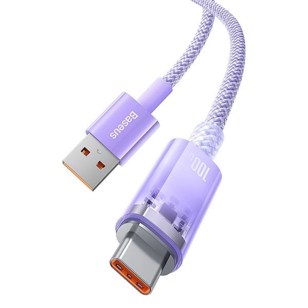 Baseus USB-A - USB-C kabel 100W 1m Temperatursensor - Lilla
