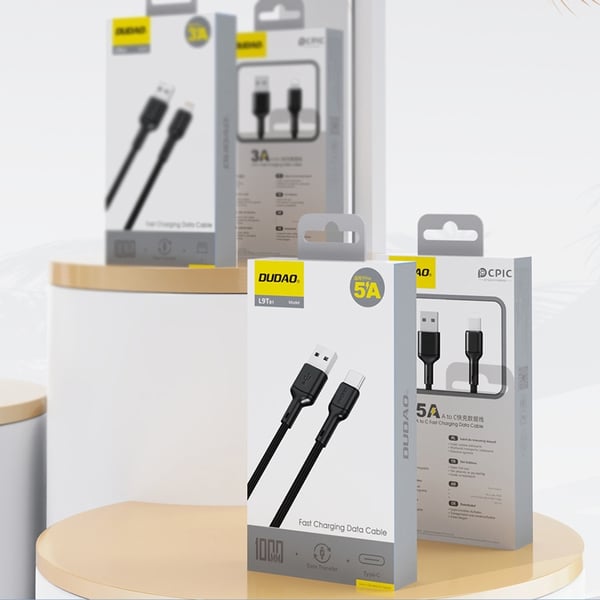 Dudao USB-A - USB-C kabel 5A 1m L9T - Svart