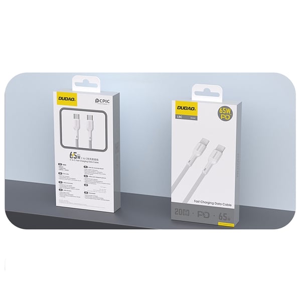 Dudao USB-C - USB-C 65W Kabel 1m L9C - Vit