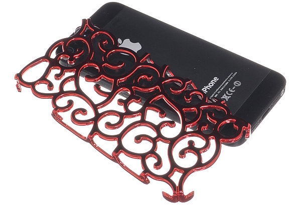 Mönstrat Baksideskal  till Apple iPhone 5/5S/SE (Röd)