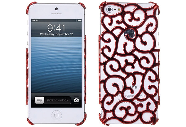 Mönstrat Baksideskal till Apple iPhone 5/5S/SE (Röd)