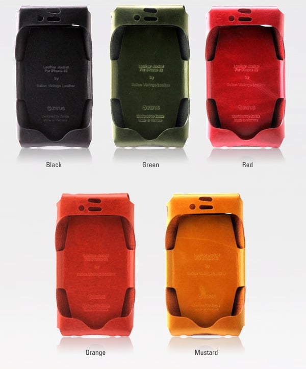 Zenus Leather Jacket väska  till Apple iPhone 4S / 4  (Orange)